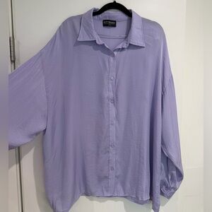 Kittenish Women’s Oversized Button Down Shirt in Lavender